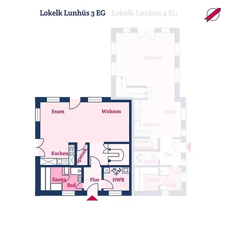 펜션 Lokelk Lunhues Hausteil 3 웨베눔